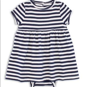 Primary cap sleeve blue/white dress size 12-18 mo